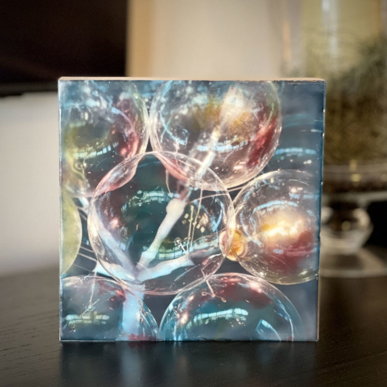Illuminated Bubbled Encaustic Photography