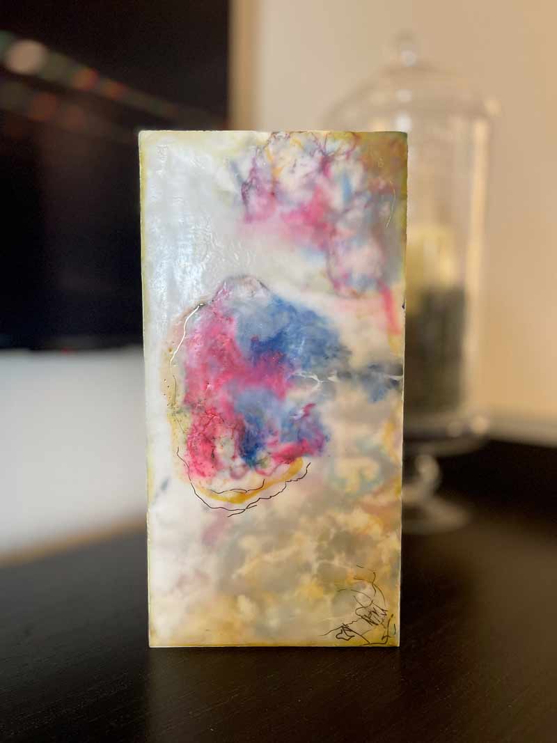 Nebula from Inside - 12 x 6 Encaustic